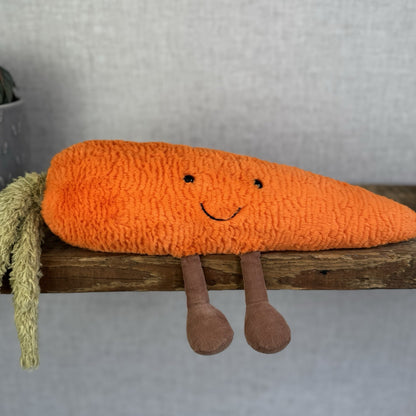 Jellycat Large Amuseable Carrot - Orange Fluffy Carrot Beanie Plush Retired 15"