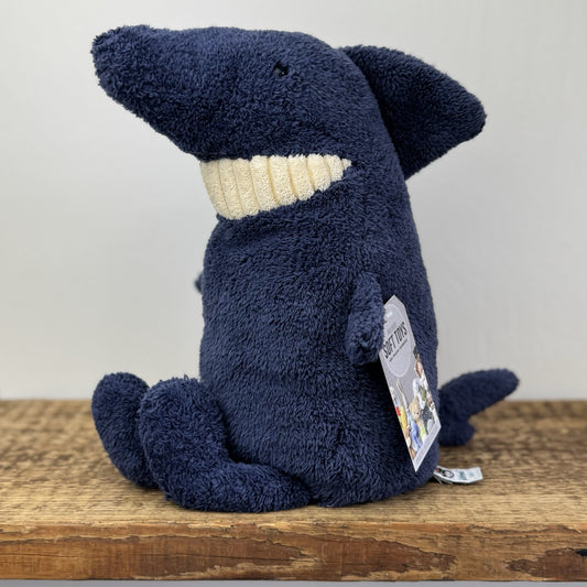 Jellycat Medium Toothy Shark - Large Blue Smiling Shark Beanie Plush 14"