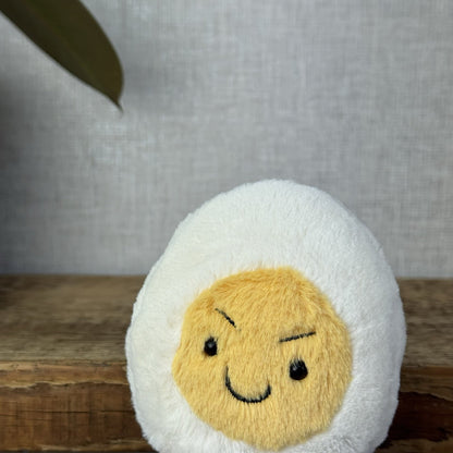 Jellycat Amuseable Cheeky Boiled Egg - Frowning Egg  Toy - Play Food Plush 5”
