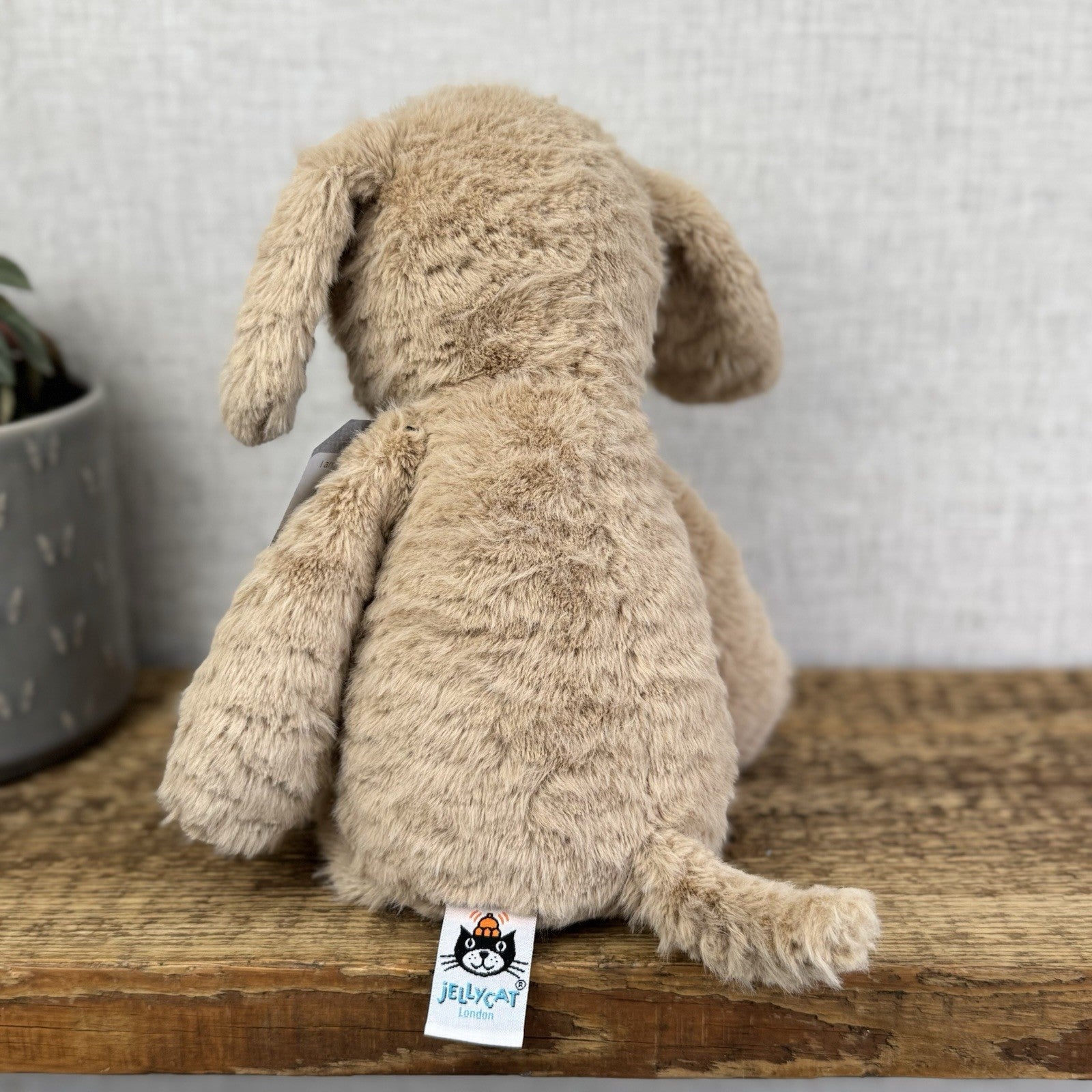 Jellycat Rolie Polie Puppy - Textured Beige Retired Puppy Soft Toy NWOT 12"