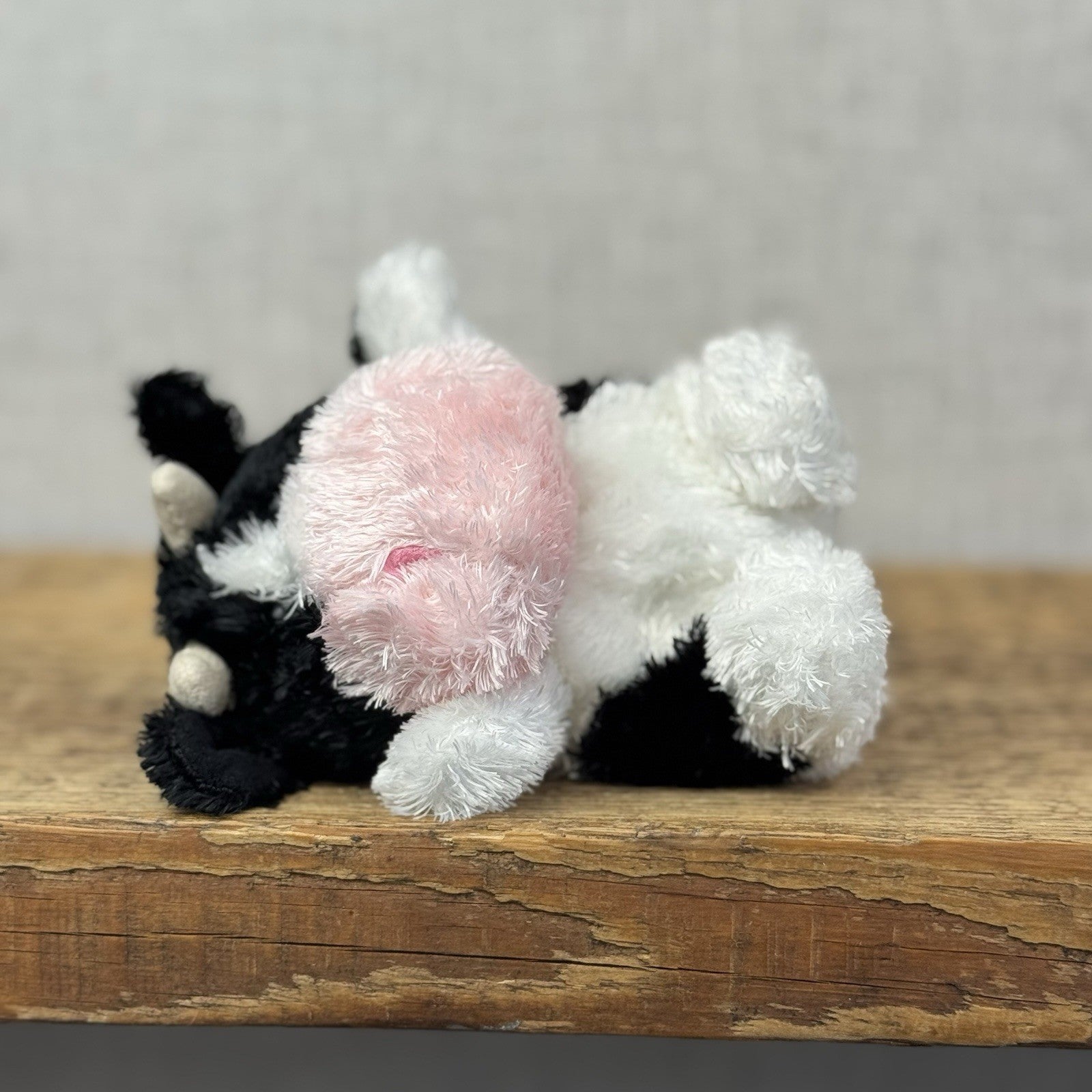 Russ Berrie Luvvies - Fred The Cow Beanie - Pudding Cow Soft Toy Tiny 4”