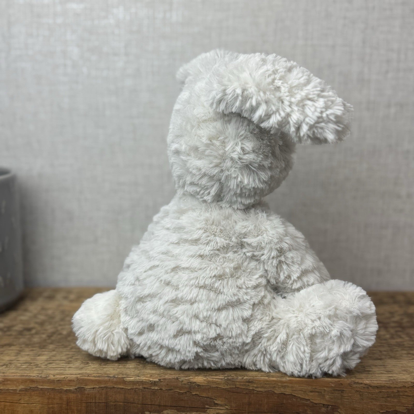 Jellycat Medium Fuddlewuddle Grey Bunny Rabbit - Texture Sitting Bunny 9” Rare