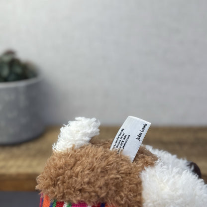 John Lewix X Jellycat Poncho Llama - Curly LLama Beanie Soft Toy Medium 12"