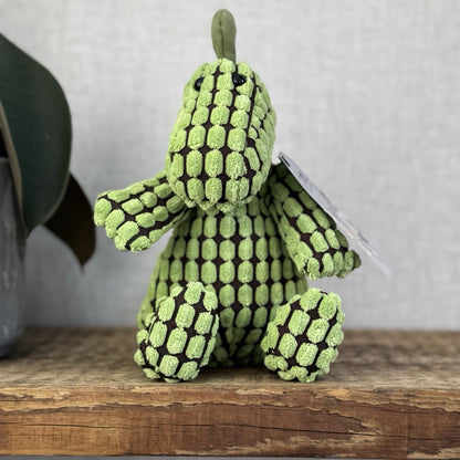 Jellycat Small Cordy Roy Dino - Small Green Corduroy Doppy Dino Beanie Plush 8"