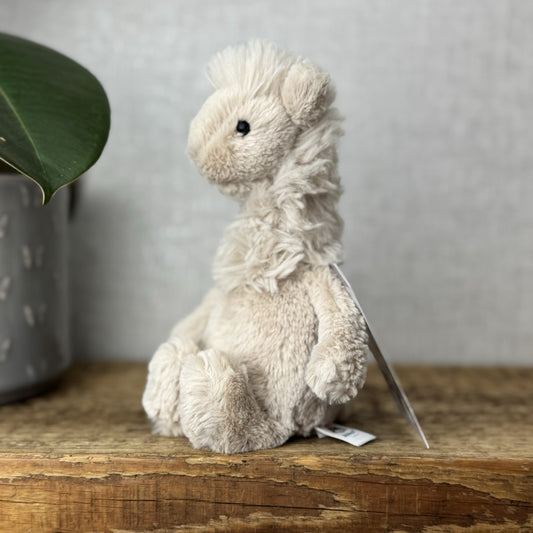 Jellycat Small Bashful Llama - Little Llama Light Beige Beanie Plush Teddy 8”
