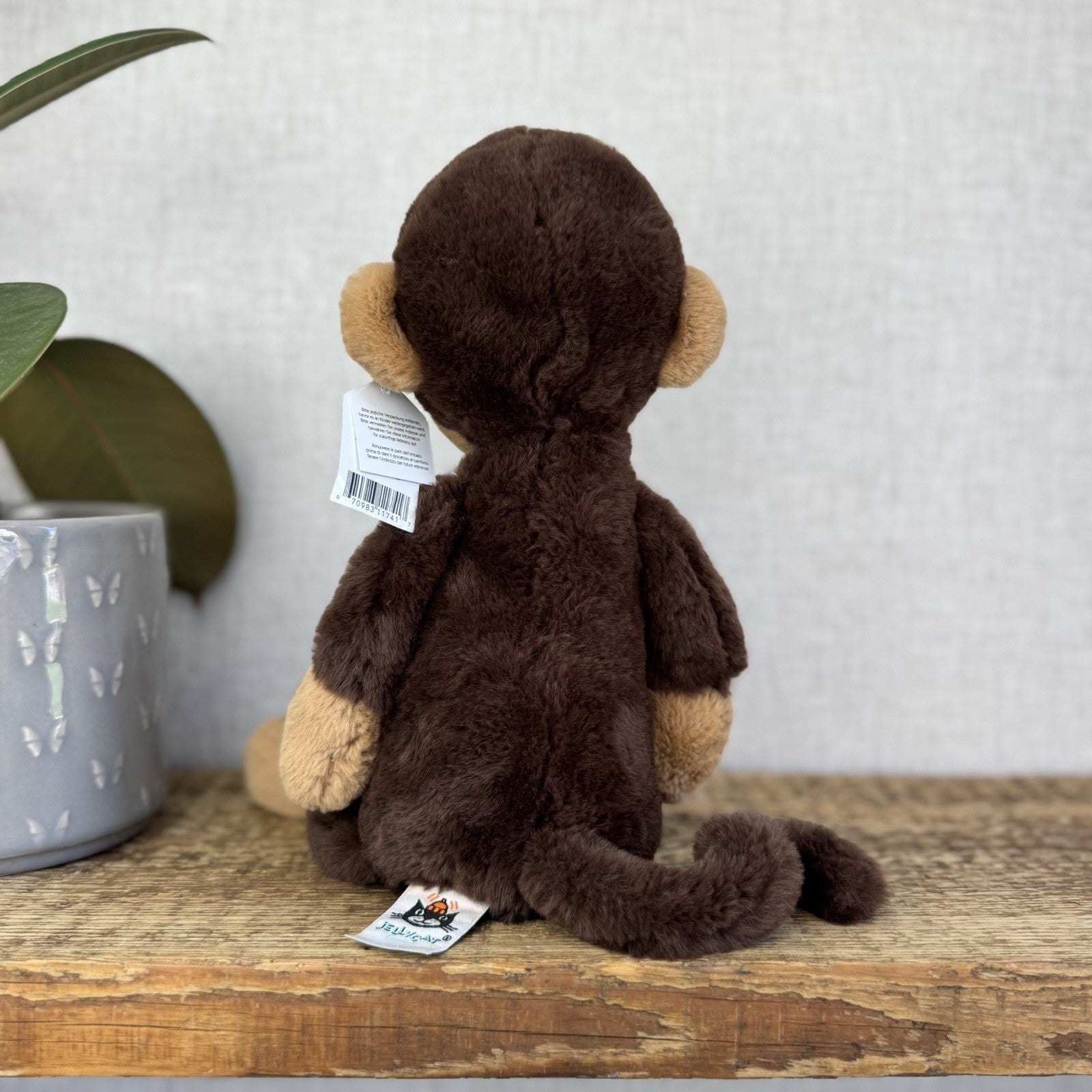 Jellycat Wumper Monkey - New With Tags Deep Brown Monkey Soft Beanie Retired 12”