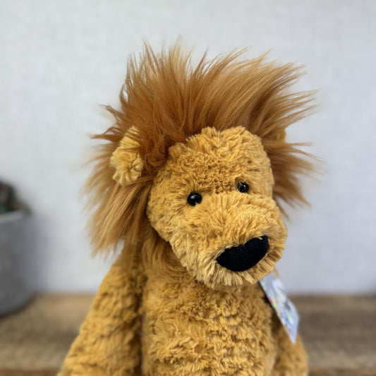 Jellycat Medium Mumble Lion - Rare Sguiggle Lion Soft Toy Beanie Plush 14"