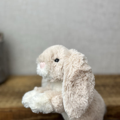Jellycat Loppy Oatmeal Bunny Small - Small Light Brown Bunny Rabbit Lop Ear Rare