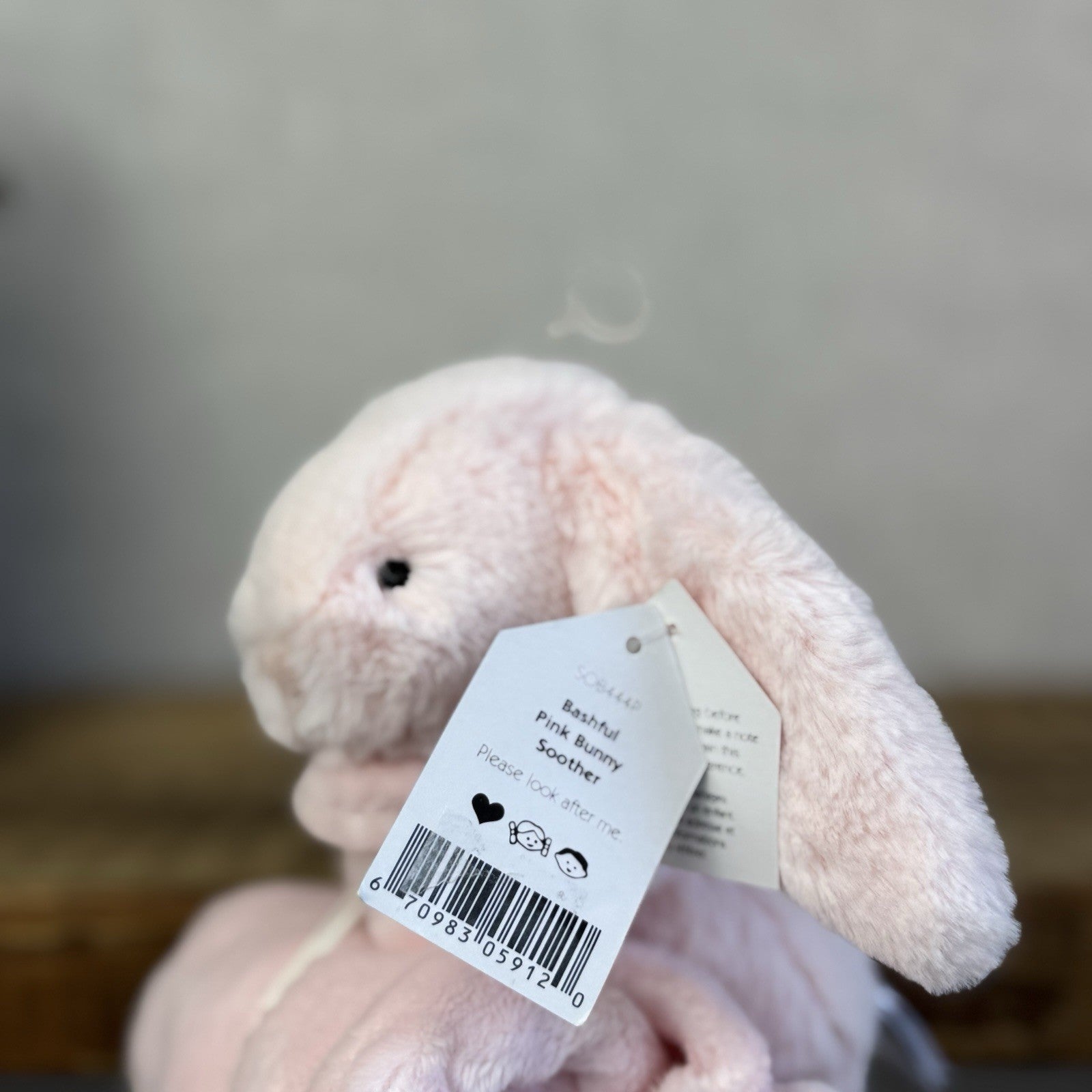 Jellycat Bashful Pink Bunny Soother - Pink Bunny Comfort Blanket Soother Rabbit