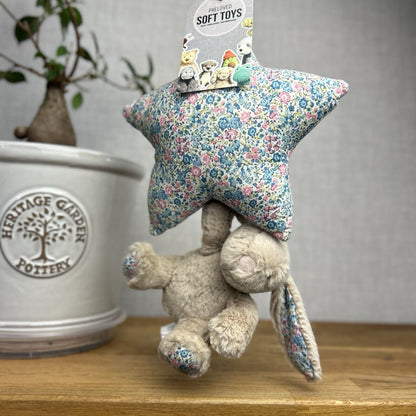 Jellycat Blossom Beige Blue Bunny Rabbit Pink Musical Star Pull Soft Plush Toy
