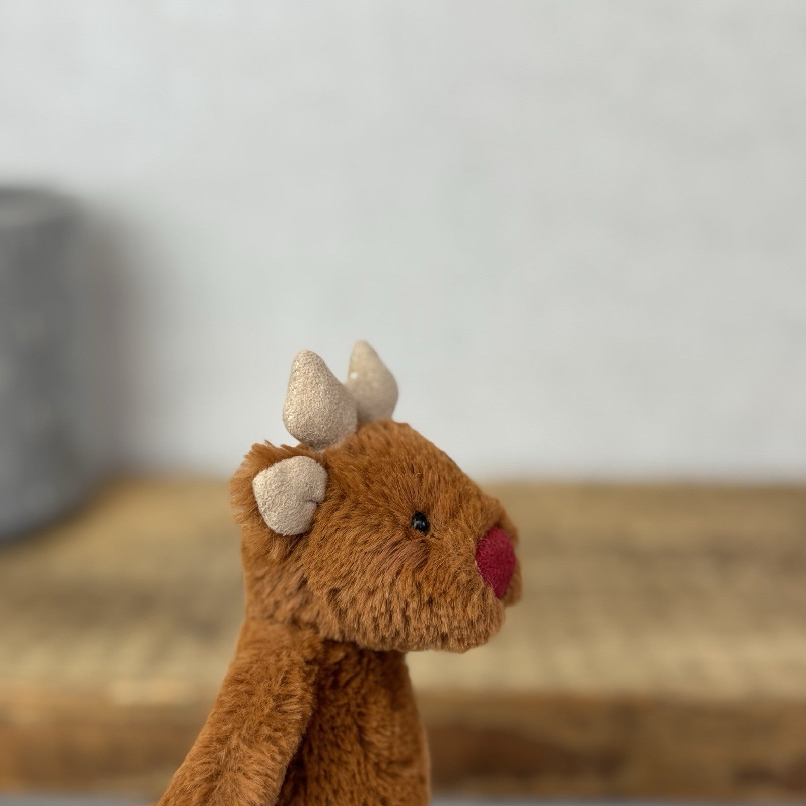 Jellycat Tiny Bashful Baby Reindeer Red Nose - Tiny Brown Jellycat Reindeer 5”