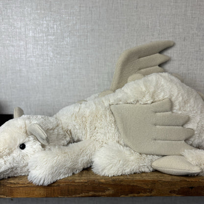 Jellycat Huge Snow Dragon - New With Tags Big White Sparkly Dragon 2ft