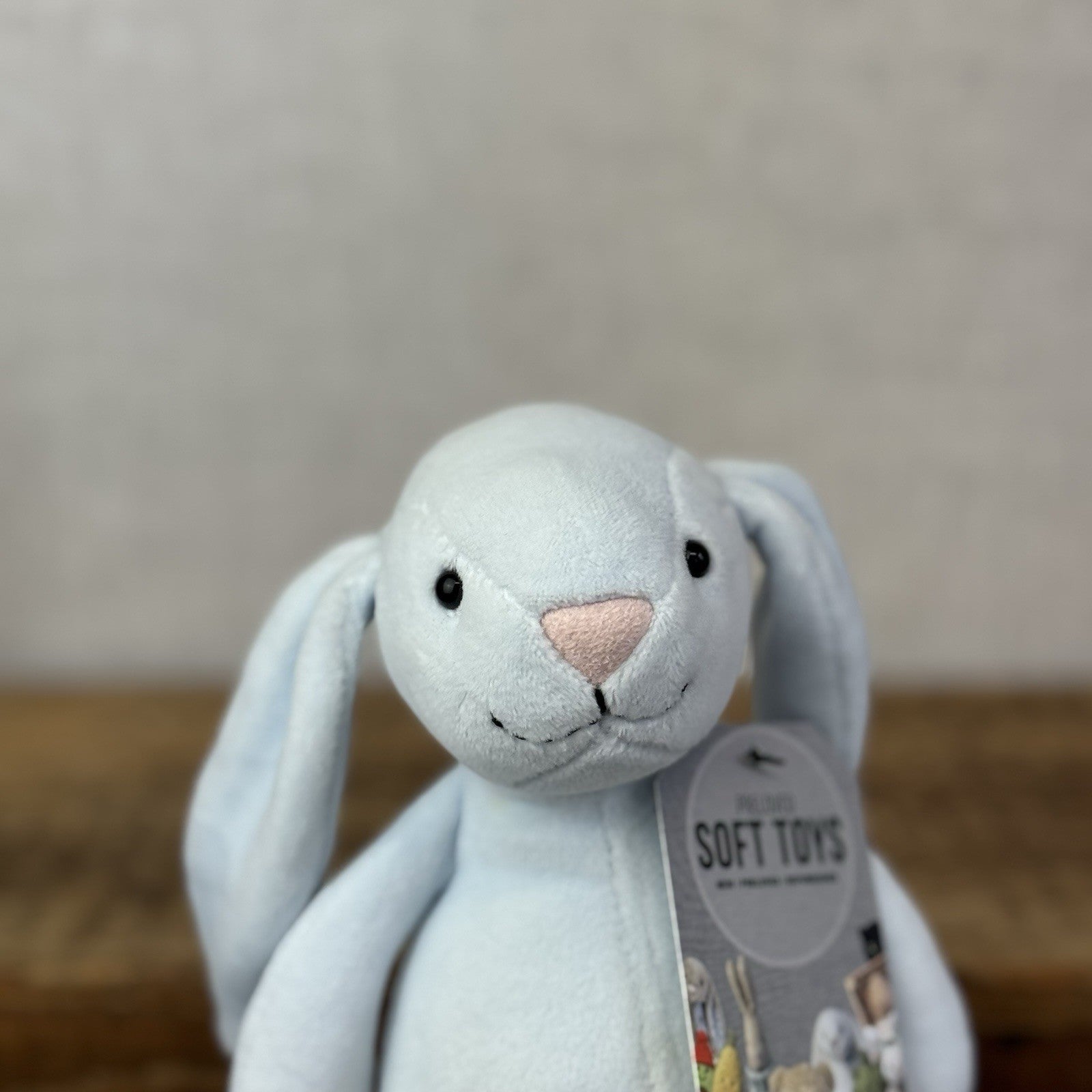 Jellycat My First Bunny Blue - Baby Soft Baby Rabbit Toy Velour Beanie Beige 8”