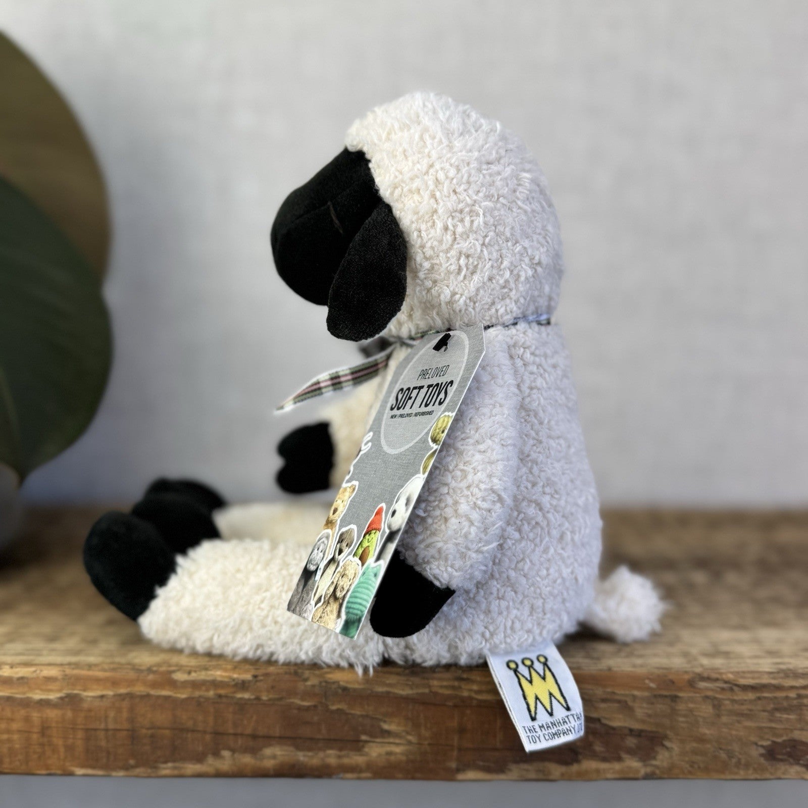 Manhattan Toy Company Lamb Floppy Sheep Soft Toy Black/Off White Lamb Plush 9”