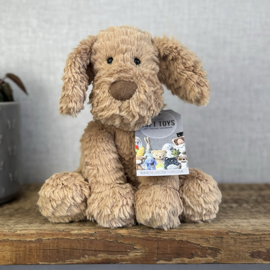 Jellycat Fuddlewuddle Puppy Medium - Light Brown Beige Soft Toy Dog 8" (#2)