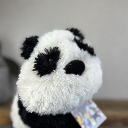 Jellycat Medium Truffles Panda Black White Soft Panda Cushion Vintage Plush 14”
