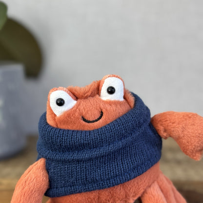 Jellycat Cozy Crew Crab - Orange Crab Beanie In A Jumper - Jellycat Crab 5" (#2)