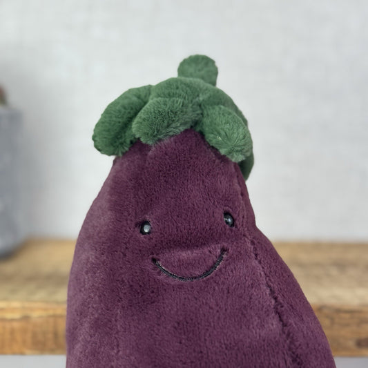 Jellycat Amueable EggPlant - Aubergine With Legs Rare Purple Veg Plush NWOT 11"