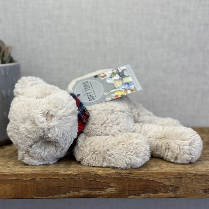 Next Teddy Bear Beanie With Scarf - Beige Bear Soft Toy New Without Tags 8"