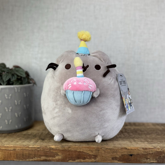 Gund Pusheen Cat - Birthday Cake Pusheen Plush - Cupcake And Party Hat Medium 8"