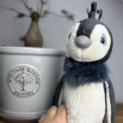 Jellycat Prince Penguin - Soft Penguin Plush With Crown - Medium Penguin Plush