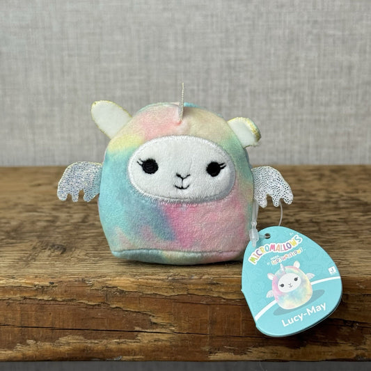 Squishmallow Micromallow With Tag - Lucy May Llamapegacorn - Pink Tie Dye New 3"