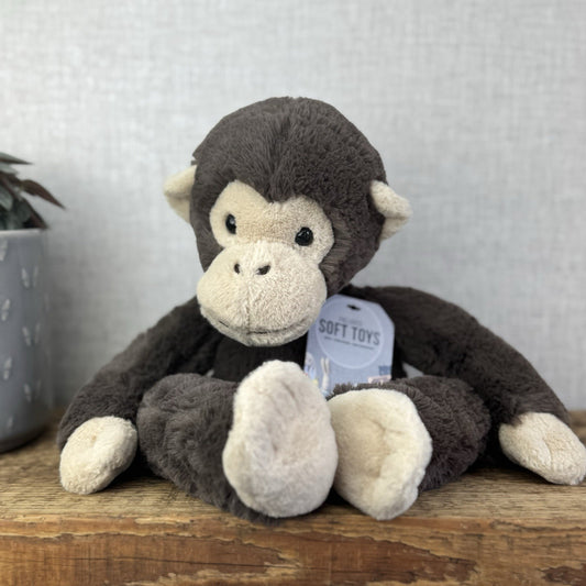 Jellycat Pandy Chimpanzee - Dark Grey Monkey Beanie Plush Retired 15"