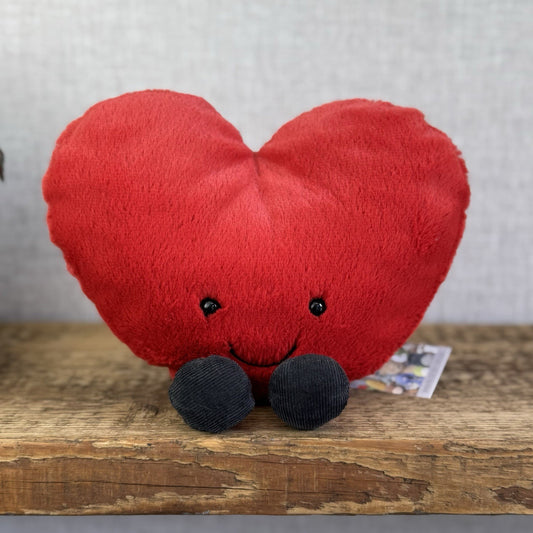 Jellycat Amuseable Red Heart - Larger Heart Beanie Plush Valentine 8"