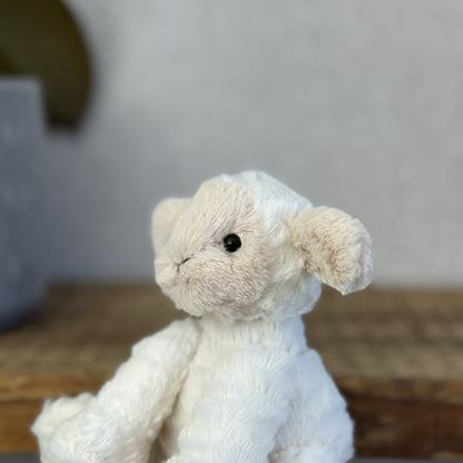 Jellycat Tiny Baby Fuddlewuddle Lamb - Baby Pocket Pal Beanie White Lamb 4” (#1)