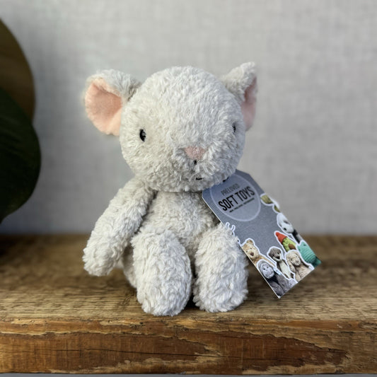 Jellycat Tumbletuft Mouse - Small Textured Light Grey Mouse Retired 8" (#2)