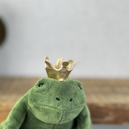 Jellycat Little Frederick Green Frog Prince Gold Crown - New With Tags 