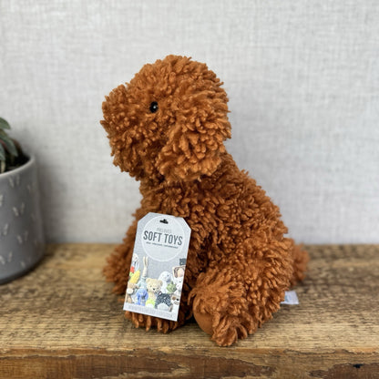 Jellycat Cooper Doodle Dog - Bronze Curly Haired Poodle Dog Beanie 10"