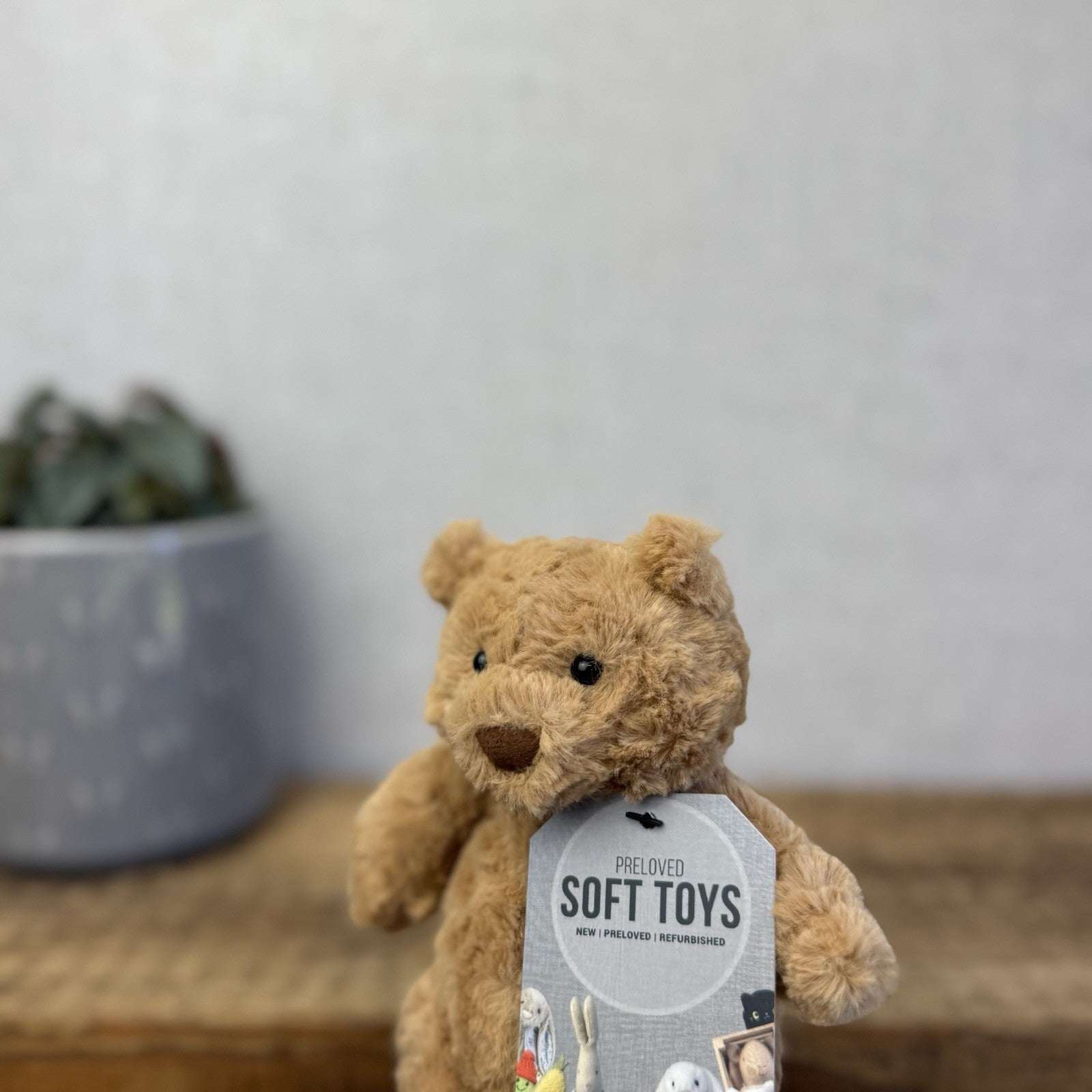 Jellycat Tiny Bartholemew Bear - Tiny Bear Jellycat Beanie Light Brown 7"