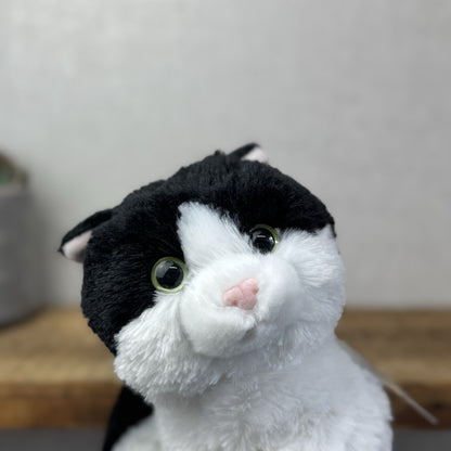 Aurora Flopsies Oreo Cat - Black/White Soft Beanie Floppy Cat Plush 12" 