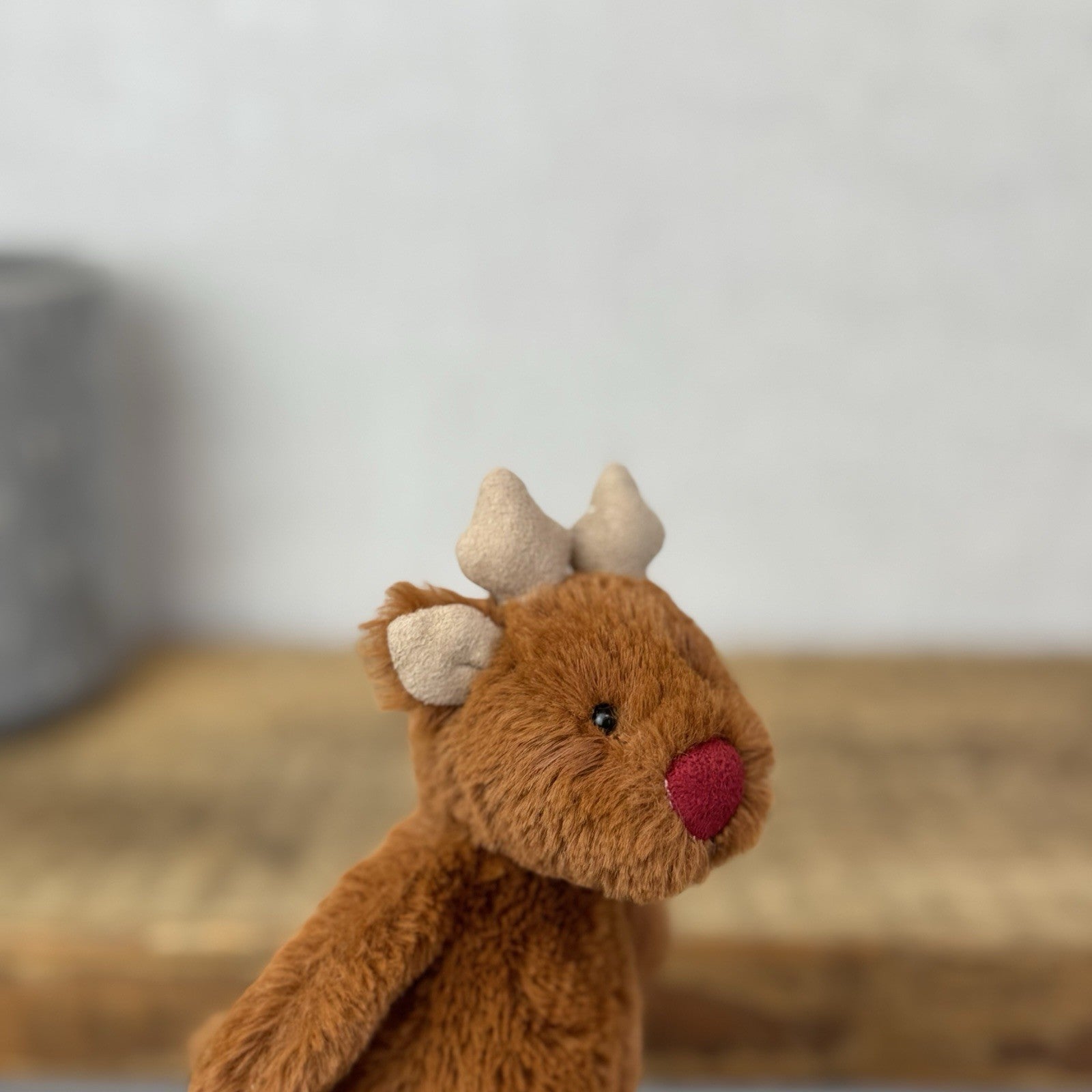 Jellycat Tiny Bashful Baby Reindeer Red Nose - Tiny Brown Jellycat Reindeer 5”