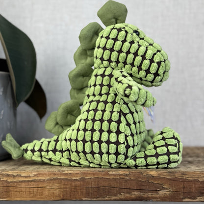 Jellycat Small Cordy Roy Dino - Small Green Corduroy Doppy Dino Beanie Plush 8"