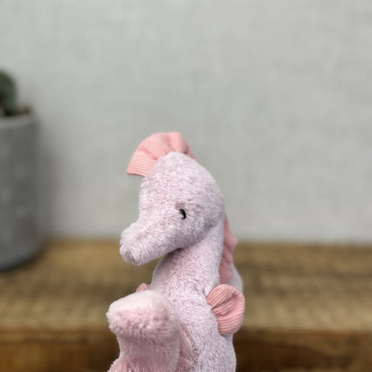 Jellycat Sienna Pink Seahorse Soother - Pink Comfort Blanket Soother Retired