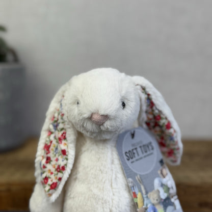 Jellycat Small Bashful Cream Blossom - Cream Bunny Floral Ears & Feet 8”