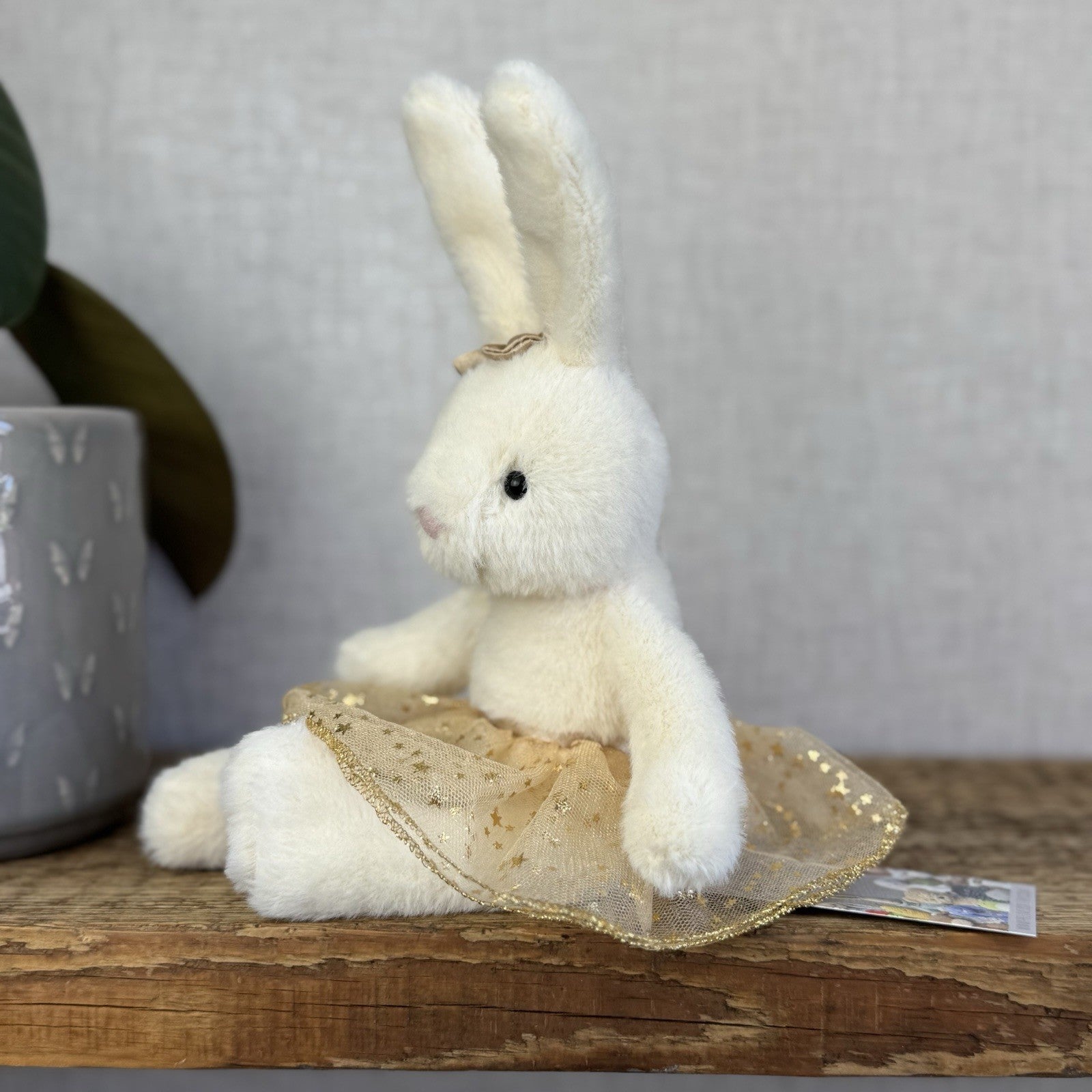 Jellycat Glistening Belle Cream Bunny Ballet Gold Tutu Ballerina - Retired 10”