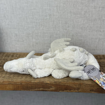 Jellycat Little Snow Dragon - White/Glitter Beanie Small Dragon Retired 11”