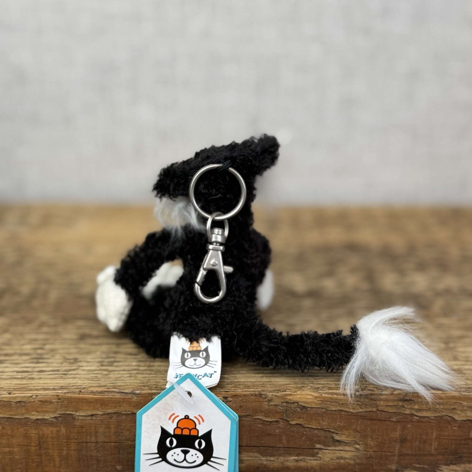 Jellycat Dodger The Alley Cat Keyring- Rare Vintage Jellycat Miniature With Tags