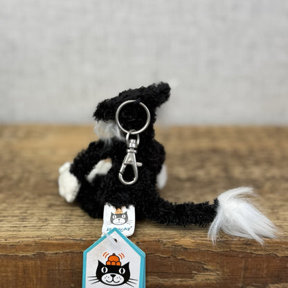 Jellycat Dodger The Alley Cat Keyring- Rare Vintage Jellycat Miniature With Tags