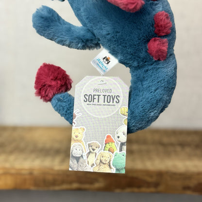 Jellycat Little Dexter Dragon - Red/Blue Beanie Small Dragon Retired 11”