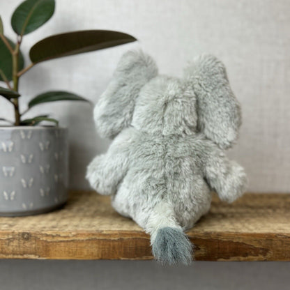 Jellycat Small Sguidgy Elephant - Vintage Grey Elephant Beanie With Tags 11"