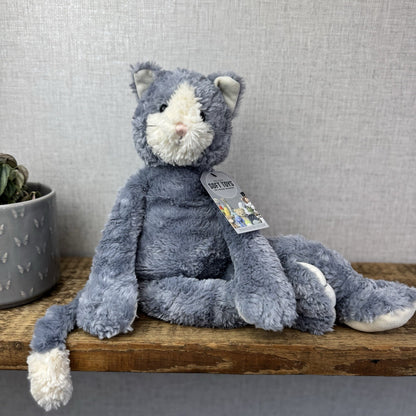 Jellycat Medium Pickles Cat - Vintage Grey Cat Beanie Retired (imperfect) 18"