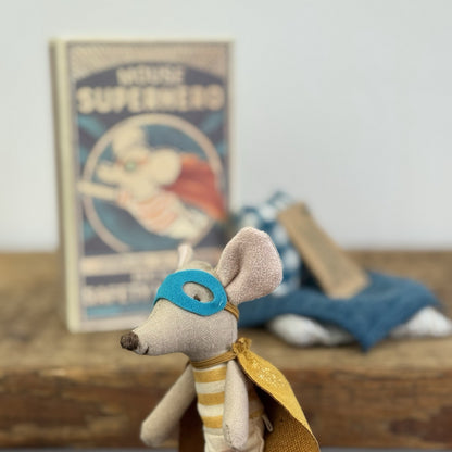 Maileg Superhero Mouse - Big Brother In Matchbox - New In Box