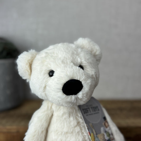 Jellycat Bashful White Bear - Medium Bashful Polar Bear Beanie Retired 12”