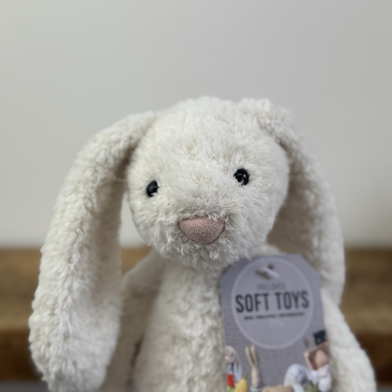 Jellycat Chou Chou Bunny White - Textured Floppy Ear White Bunny Rabbit Soft Toy