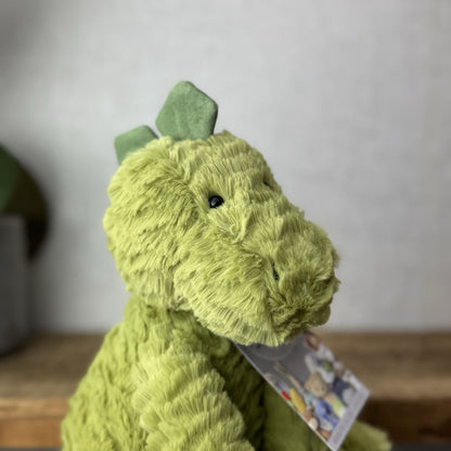Jellycat Fuddlewuddle Dinosaur - Green Dino Textured Beanie Soft Toy 9"