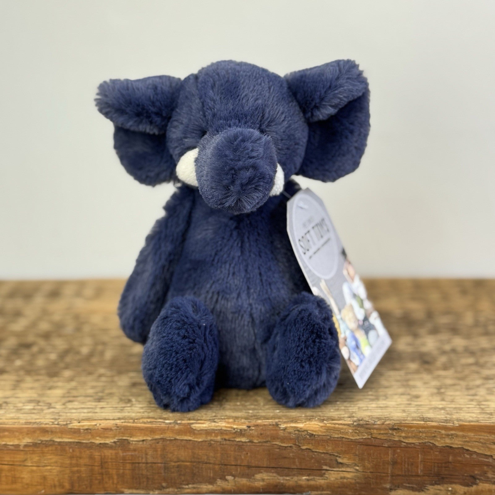 Jellycat Small Bashful Navy Elephant - Small Dark Blue Retired Elephant 8"